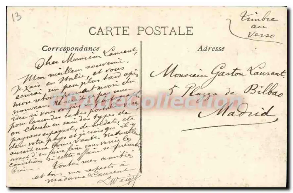 Marseille — Rue Cannebière — Wydawca nieznany, nr 4 - Rewers