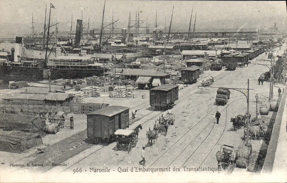 Marseille — Quai d'Embarquement des Transatlantiques — Phototyp. E. Lacout — n° 966 - Vorderseite