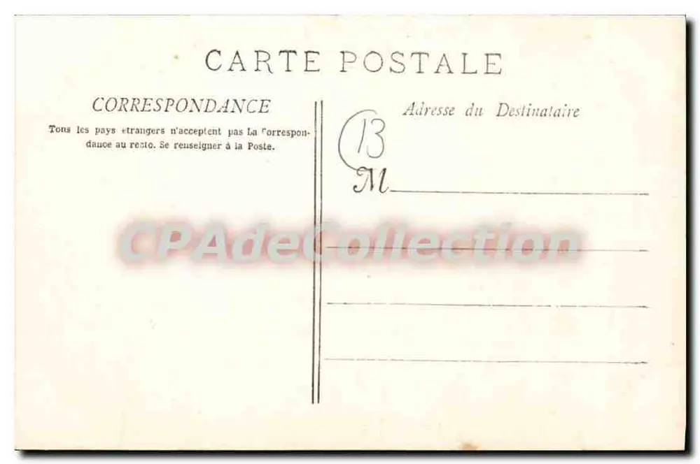 Marselha - O Cours Belsunce — vista animada com bondinho e veículos — editor Faure & Léon, n°9 - Verso