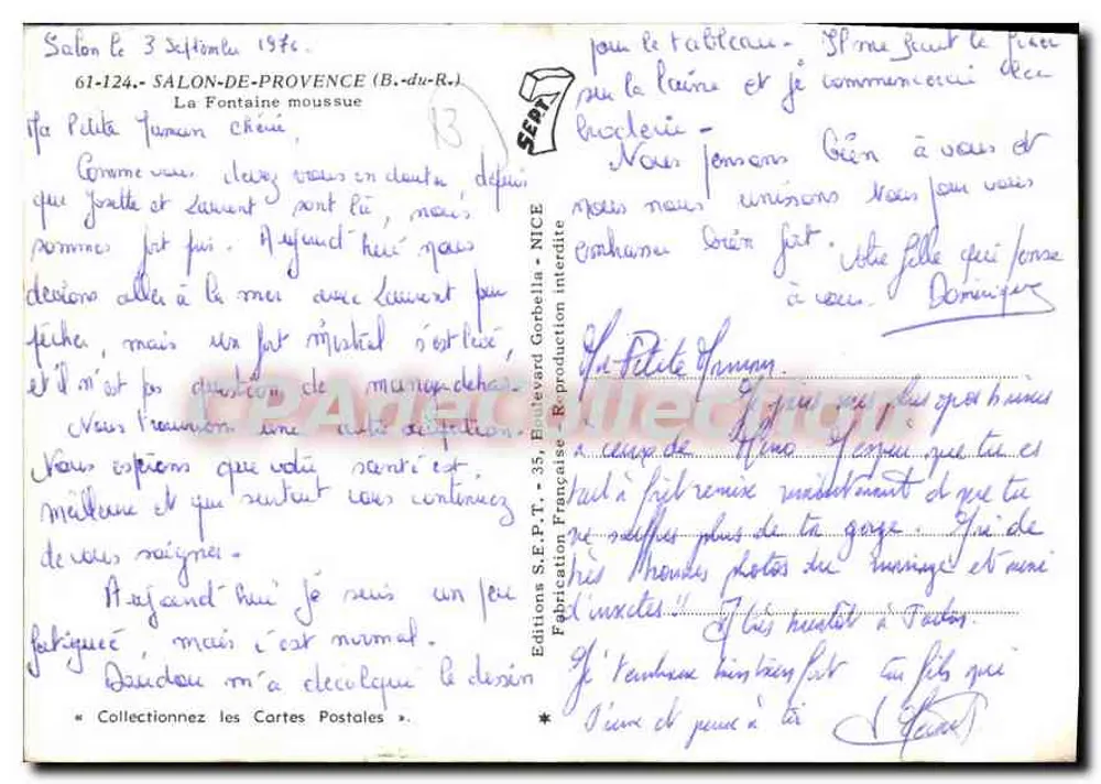 Salon-de-Provence — Die moosbewachsene Fontäne — Éditions S.E.P.T. - Rückseite