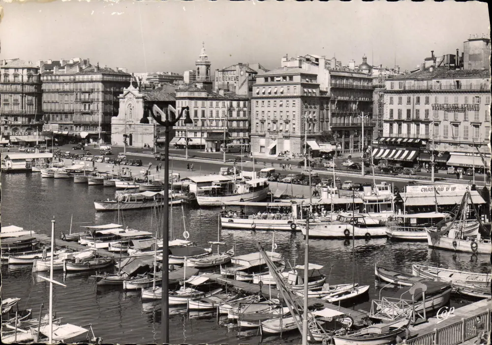 Marseille — Der alte Hafen und der Eingang zur Canebière — Real-Photo Cie des Arts Photomécaniques - Vorderseite