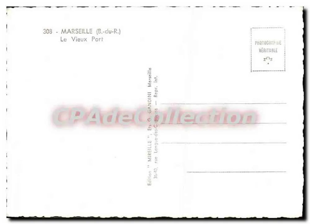 Marseille (B.-du-R.) — Le Vieux Port — Edition Mireille - Rückseite