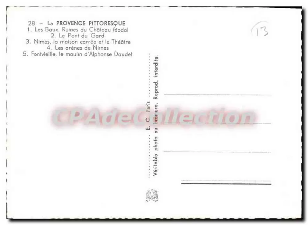 Pittoreske Provence — E.C. Paris, n°28 - Rückseite