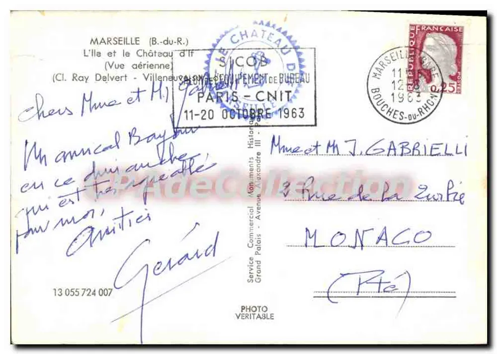 Die Insel und das Schloss If — Luftbild — Service Commercial CNIT, Marseille - Rückseite