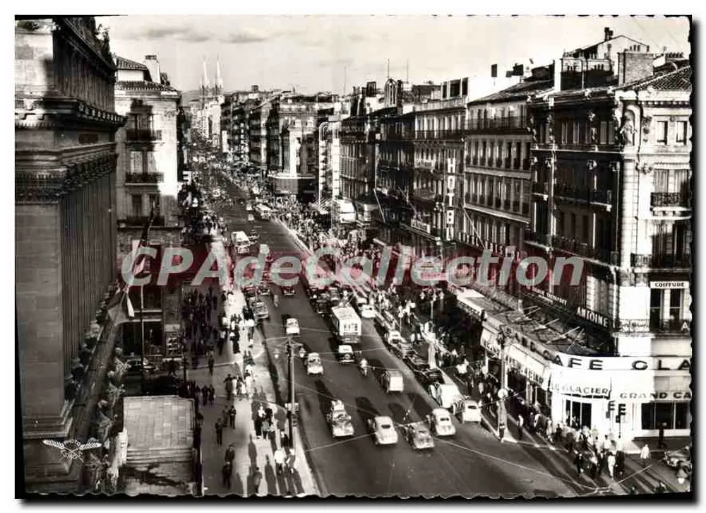 Luftbild der Rue de la Cannebière in Marseille — Verlag Antike Ansichtskarte déCollection - Vorderseite