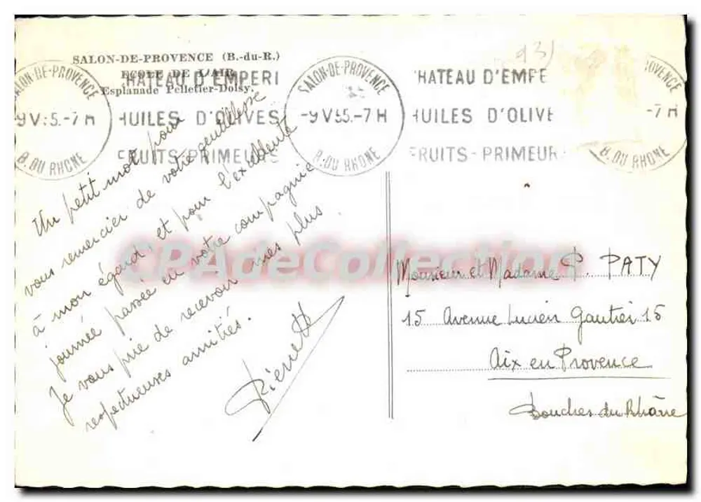 Militärische Zeremonie — zentrale Plaza mit Fahne — Salon-de-Provence - Rückseite