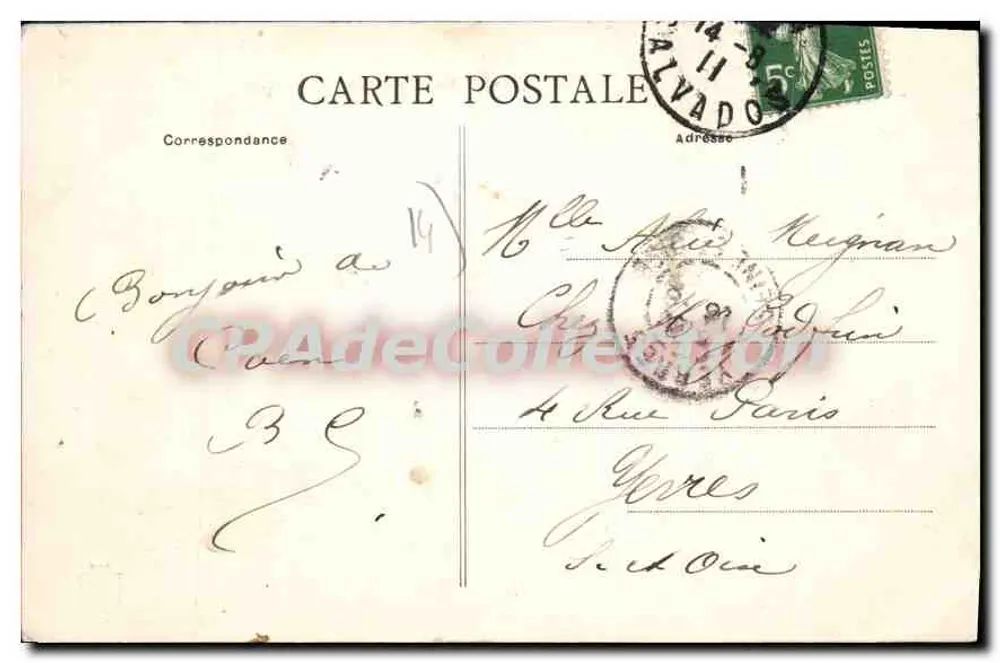 Vue générale de CAEN, prise du Lycée — n° 53 — éditeur inconnu - Verso