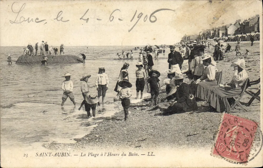 Saint-Aubin — A Praia na Hora do Banho — LL. n°23 - Frente
