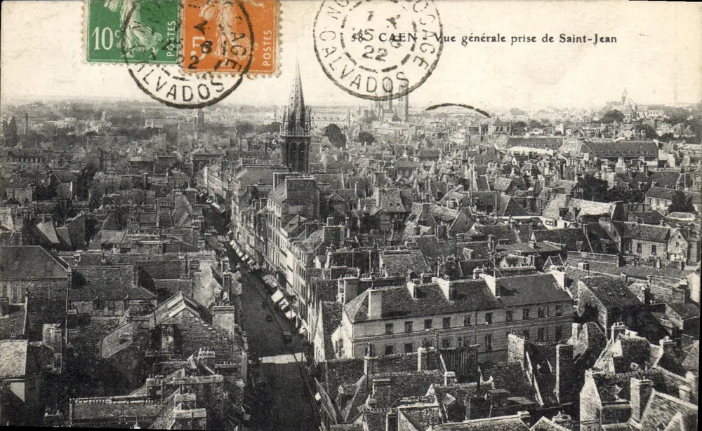 Caen — Vista geral tirada de Saint-Jean — Direção L. A. Fot. - Frente