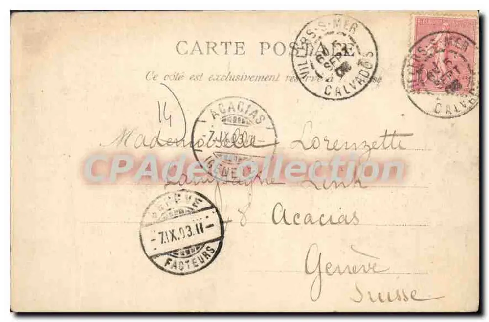Carcassonne — Der Grand-Hôtel durch die Kiefern — Verlag: E. de Saint-Phy (Nr. 1840) - Rückseite