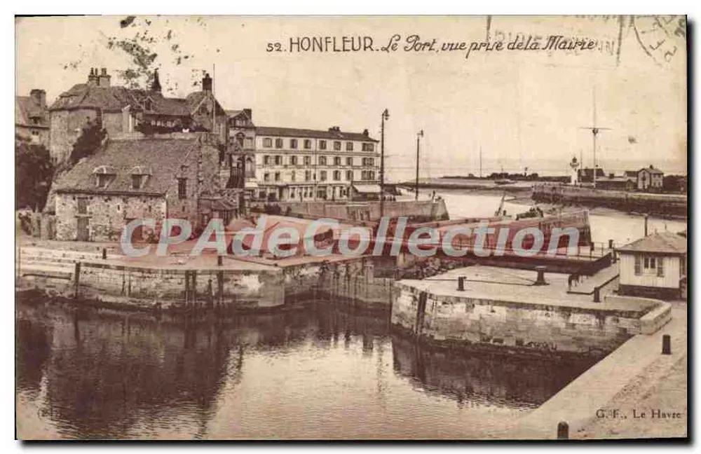 Honfleur. Der Hafen, Aufnahme vom Maire — G.F., Le Havre, n°52 - Vorderseite