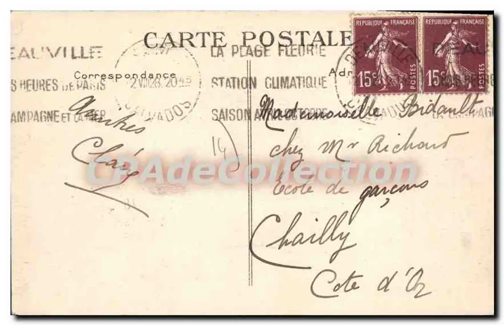 Deauville — Die blühende Strandpromenade — Das Casino — G. F., Le Havre - Rückseite