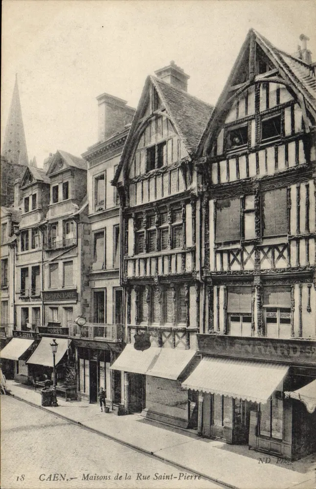 Caen — Casas da Rue Saint-Pierre — ND Photo - Frente