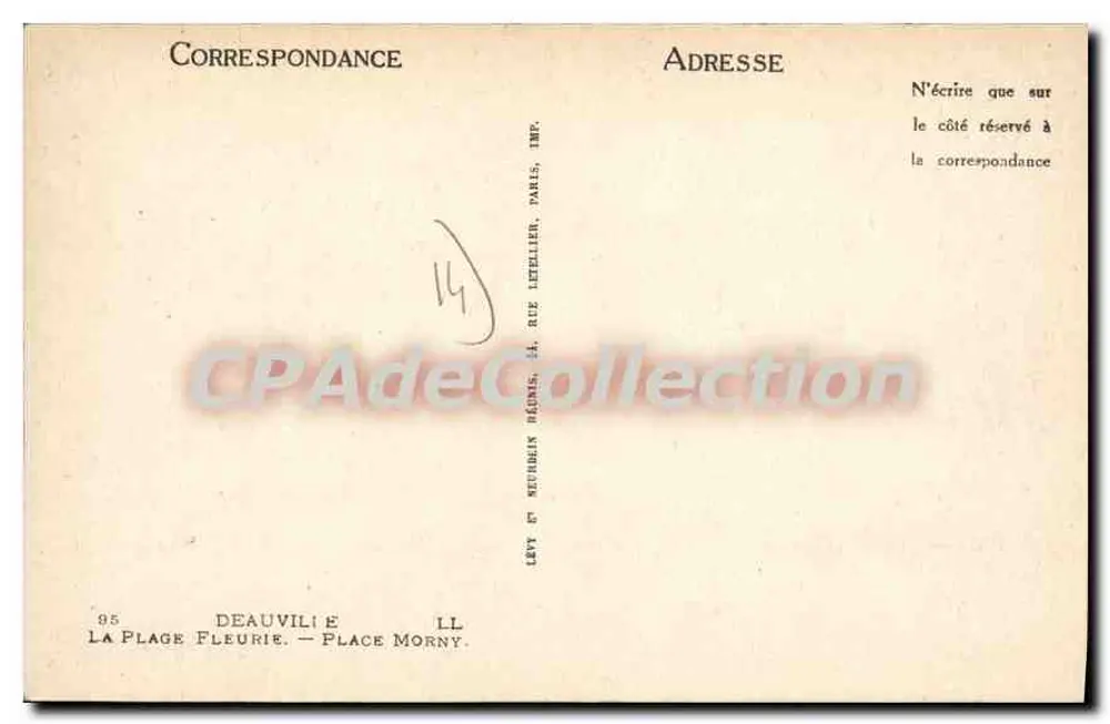 Morny-Platz — Ansicht der Fontäne und Gebäude — Verlag Paris Druck - Rückseite