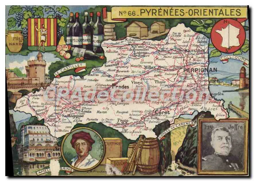 Pyrénées-Orientales — N°66 — Editor Blondel & Langueyry, Paris - Frente