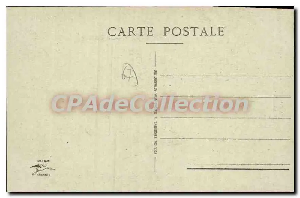 Strasbourg - Rue Mercière — vista da rua com a catedral à esquerda — editor Berberet, n° 380 - Verso