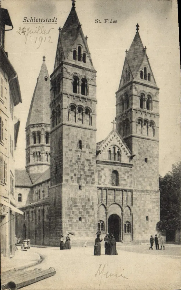 Schlettstadt — Kerk van Sint Fides — uitgever Löffmuiller, serie-nummer niet zichtbaar - Voorkant