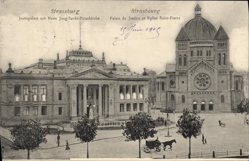 Strasbourg — Gerichtshof und Kirche Saint-Pierre — Kunstverlag von Felix Lüth, Strasbourg - Vorderseite