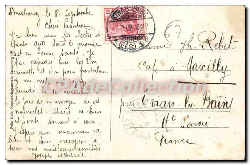 Straßburg — Palais de Justice und Église Saint-Pierre — Strasbourg Collection - Rückseite