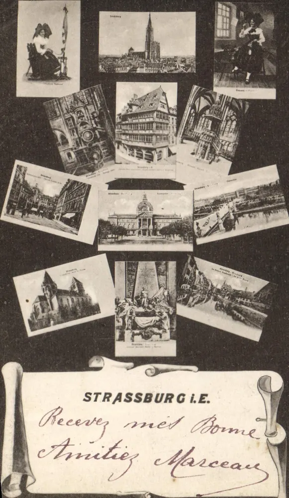 Strasburg — widok panoramiczny i zabytki — wydawca J. Bella, nr 33 - Awers