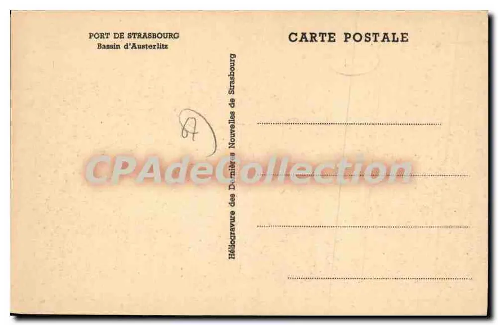 Porto de Estrasburgo — Lago de Austerlitz — Heliógrava das Últimas Notícias de Estrasburgo - Verso