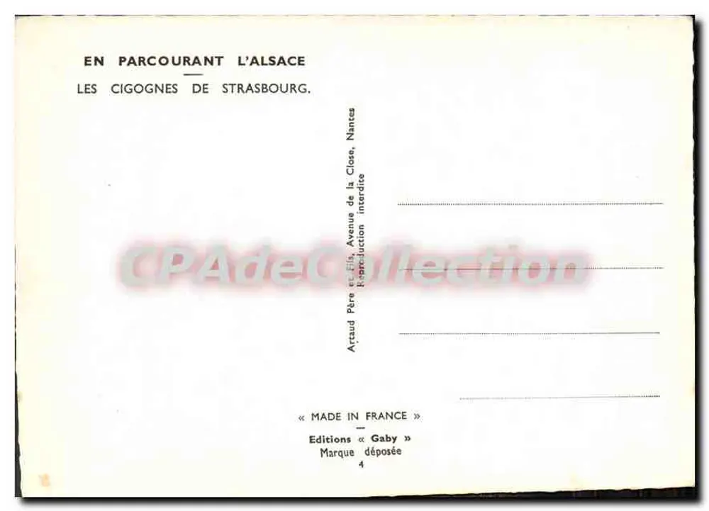 As cegonhas de Estrasburgo — Editora Gaby, Nantes - Verso