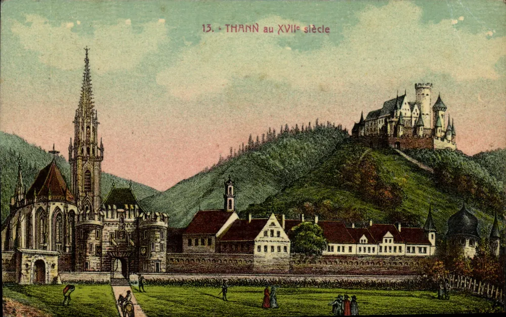 Thann no século XVII — vista histórica — editor não identificado, n° 13 - Frente
