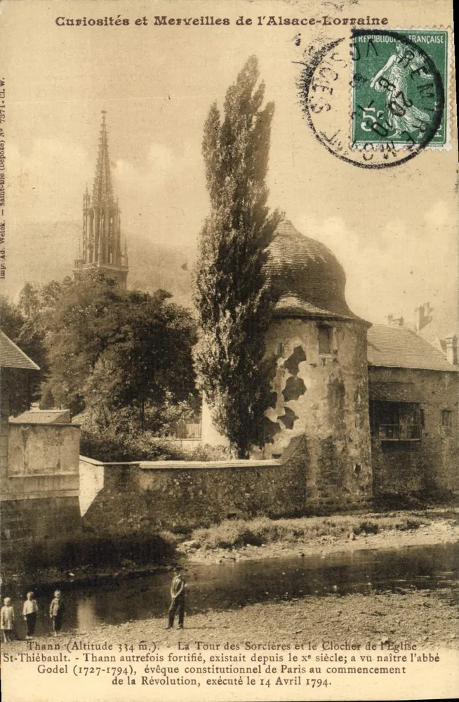 Thann — Turm der Hexen und Glockenturm der Kirche St-Thiébault — Edition Ad. Weick - Vorderseite