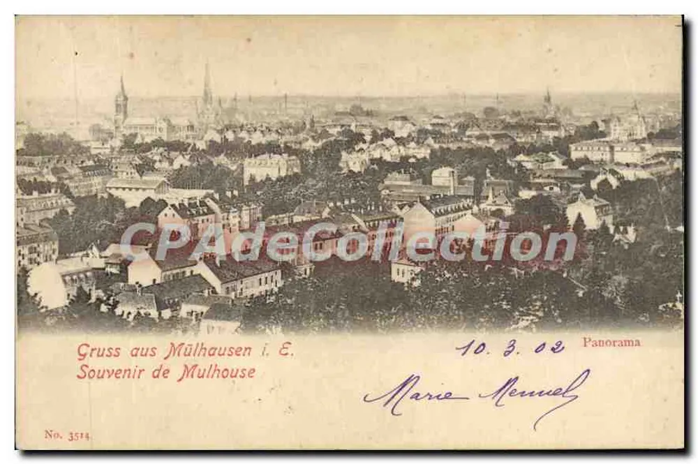 Mulhouse — Panorama — Imprime Postkarte, No. 3514 - Frente