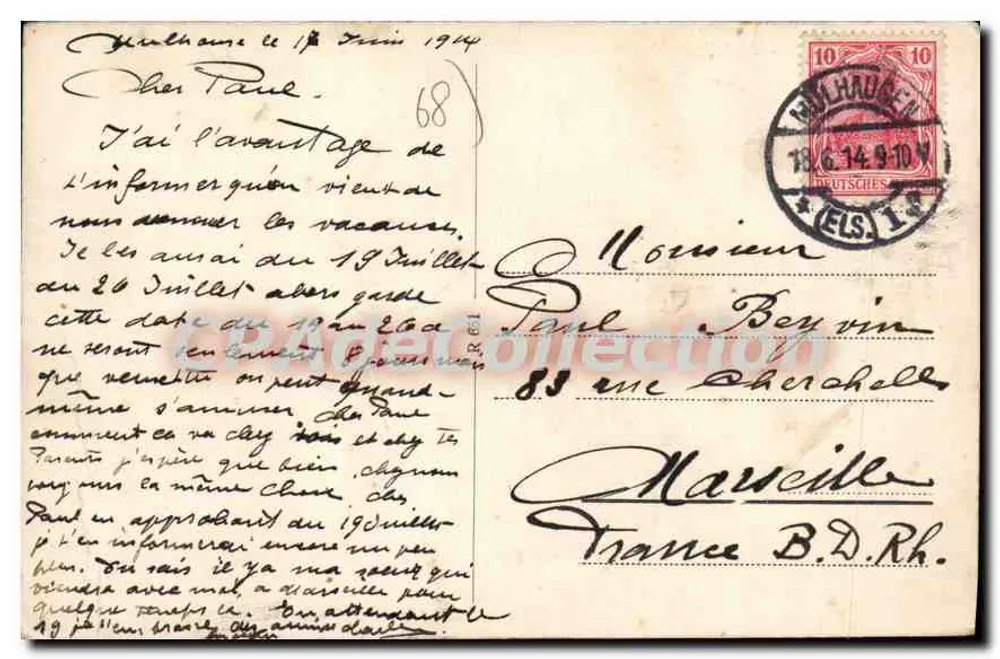 Mulhouse i. Els. — Panorama — editor não visível - Verso