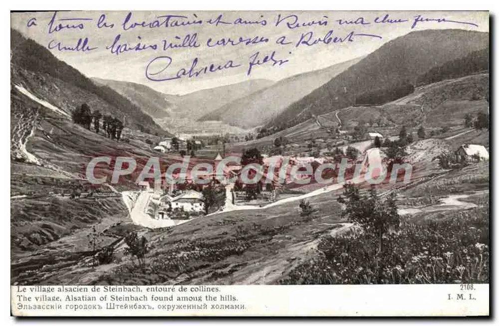 Das elsässische Dorf Steinbach, von Hügeln umgeben — I. M. L., Nr. 2108 - Vorderseite