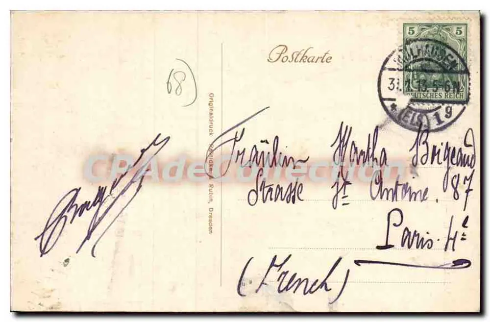 Mülhausen i. E. — Bollwerk — Mulhouse — editore CPAdéCollection, n° 40138 - Verso