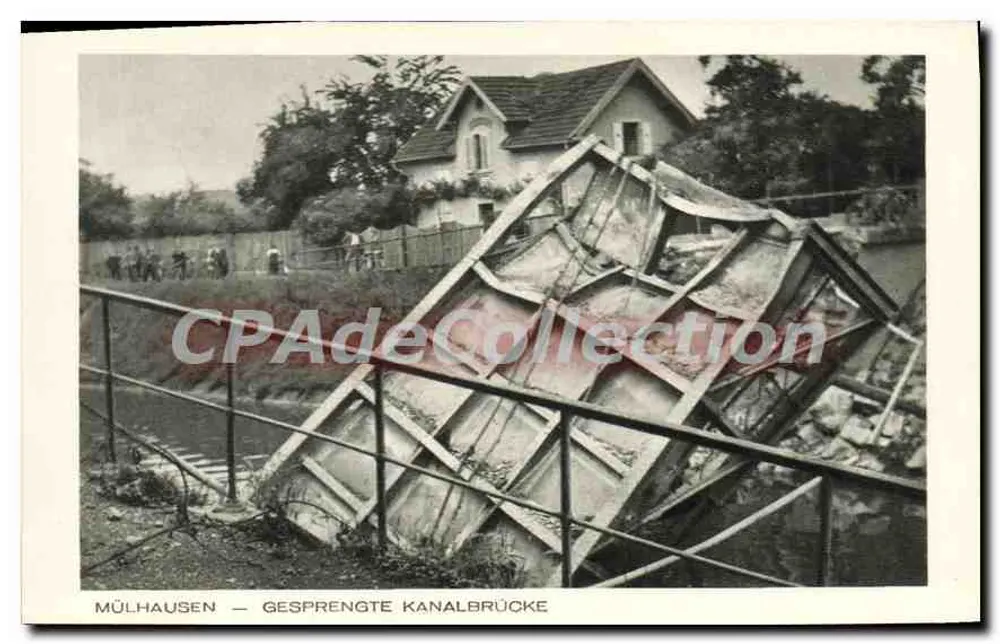 Mülhausen — Pont de canal destruído — Braun & Co. Mülhausen, n° 68 - Frente