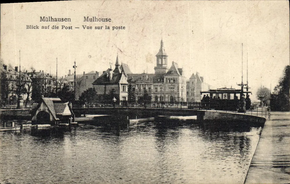 Mulhouse — Vista da Correios — Felix Luth, Kunstdruckerei, Strasbourg - Frente