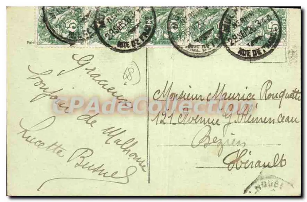 Mulhouse - O Palácio de Justiça — A. Kanitgr, editor, 21, Rue du Couvent, Mulhouse - Verso