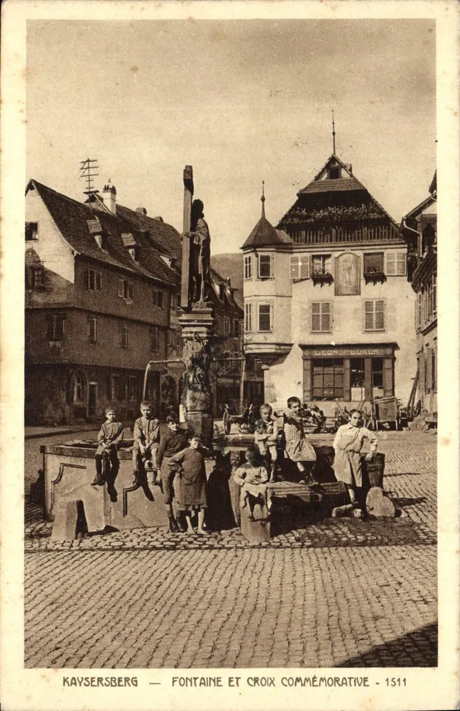 Kaysersberg — Fontaine et croix commémorative - 1511 - Recto