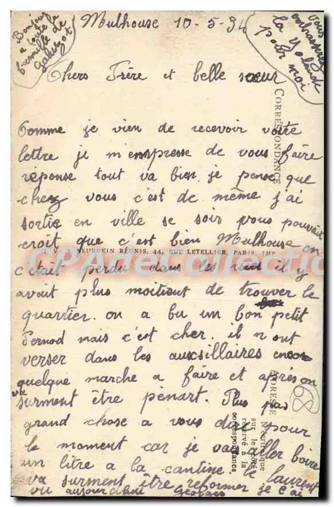 Mulhouse — Praça da República — LL. n°35 - Verso