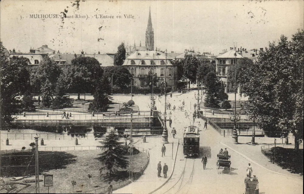 Mulhouse (Grand-Rhin) - A Entrada na Cidade — editor não identificado, n° de série 3 - Frente