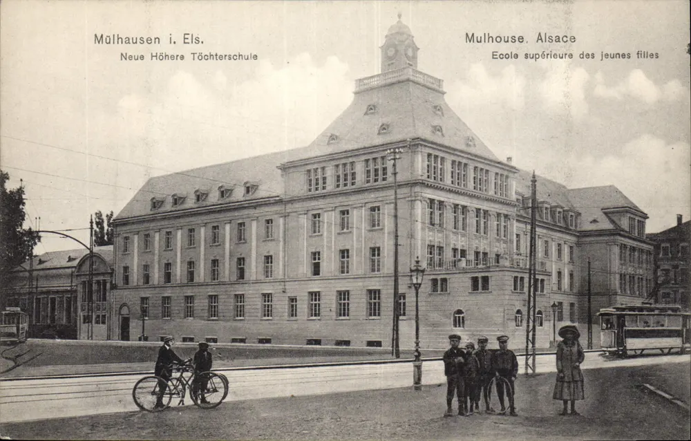 Mulhouse, Elsass — Höhere Schule für Mädchen — Kunstverlag J. Kuntz, Sulz, Gelsweiler - Vorderseite