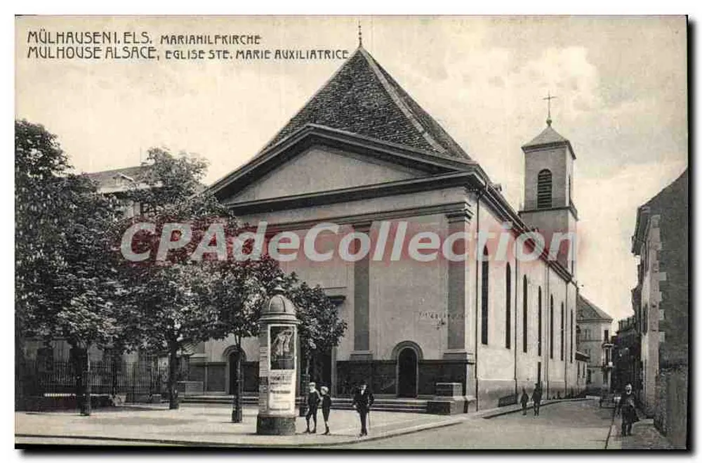 Mulhouse (Elsass) — Kirche Sainte-Marie-Auxiliatrice — Antike Ansichtskarte - Vorderseite