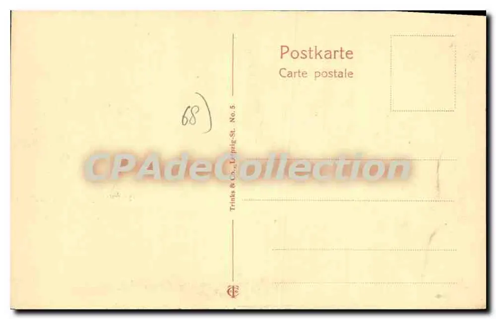 Mulhouse (Alsace) — vista do edifício da postagem e da torre da igreja — editor Trinks & Co., Leipzig-St. - Verso