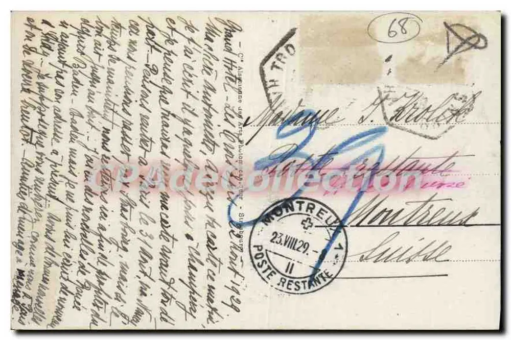Drei Späher — Die Post und die Garagen der Grand Hotels — Verlag Légarde, Nr. 41 - Rückseite