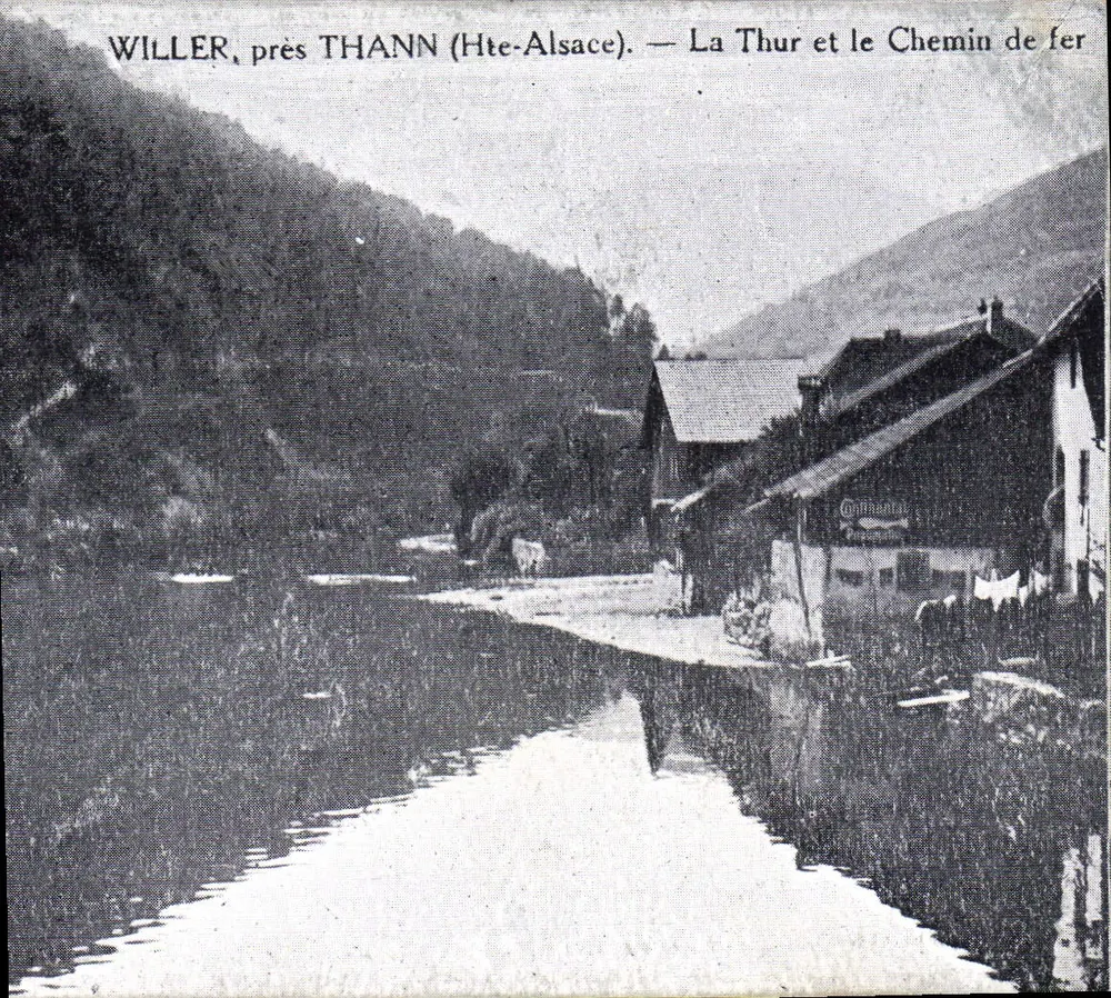 Willer, nahe Thann (Oberelsass) — Die Thur und die Eisenbahn - Vorderseite