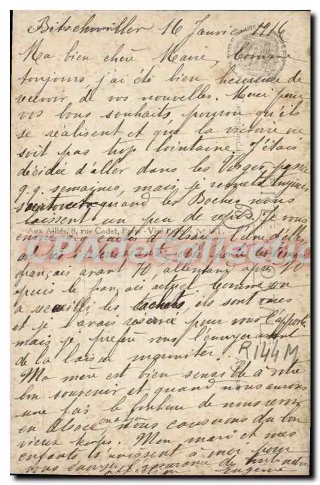 Willer, nahe Thann (Oberelsass) — Die Thur und die Eisenbahn - Rückseite
