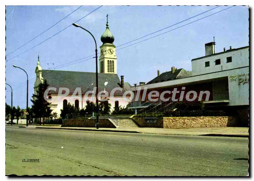 Kirche Saint-Antoine und Kino PAX in Bourtzwiller — Ausgabe 'La Cigogne' n° 68.224.172 - Vorderseite