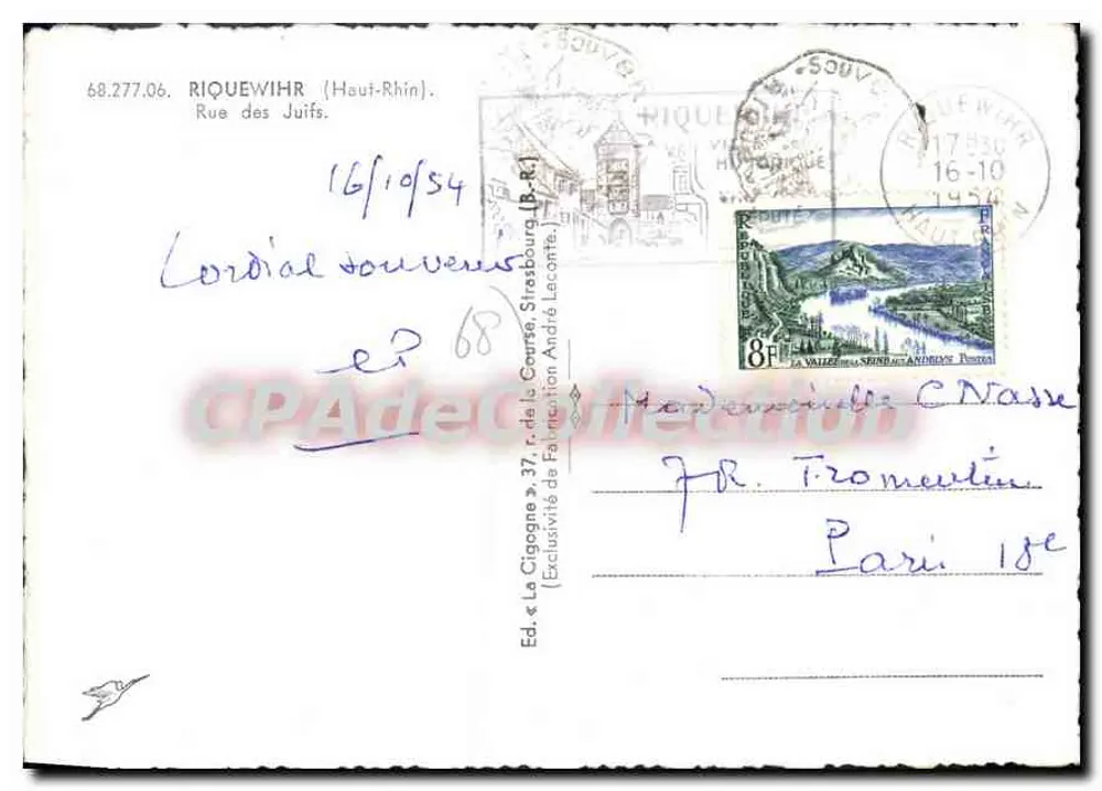 Uitzicht op de Cigogne — Riquewihr (Haut-Rhin) — Uitgave La Cigogne, n° 68.277.06 - Achterkant