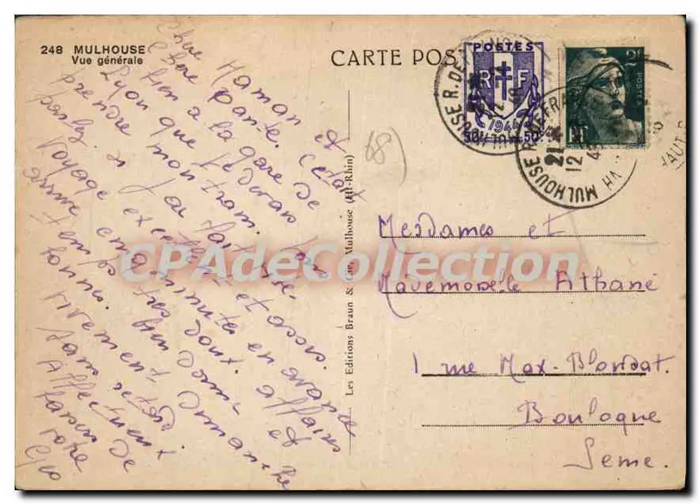 Mulhouse — Vista geral — Les Éditions Braun & Cie, n° 248 - Verso