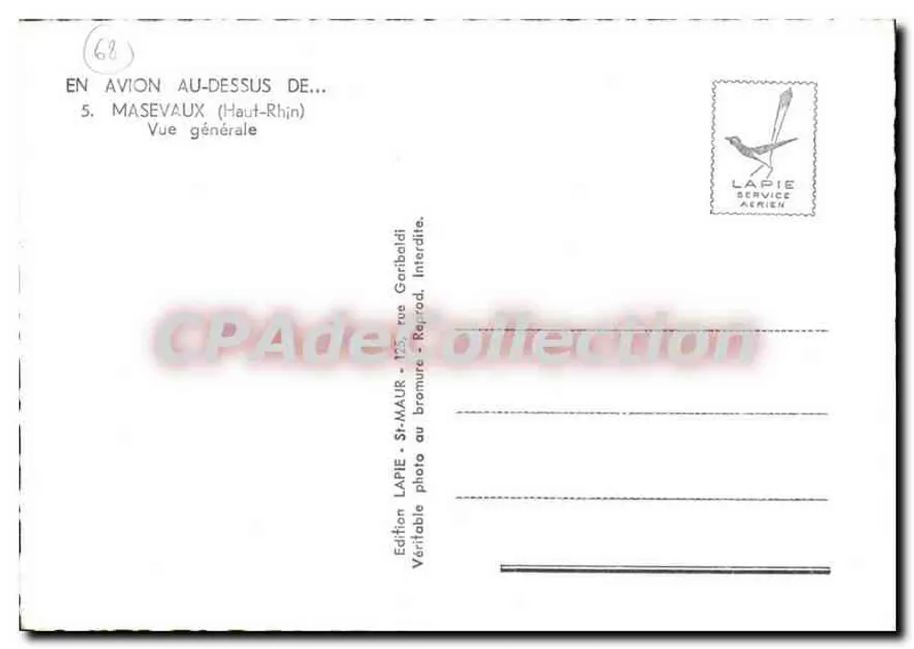 Masevaux (Haut-Rhin) — Allgemeiner Blick — Edition LAPIE - Rückseite