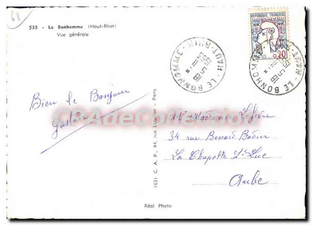 Le Bonhomme (Haut-Rhin) — Allgemeiner Blick — Réal Photo, n°535 - Rückseite