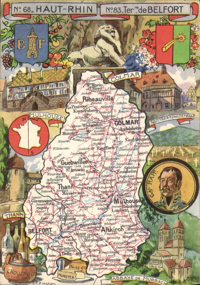 Oberer Rhin und Belfort — Nr. 68 — Verlag J.P. Pincher - Vorderseite